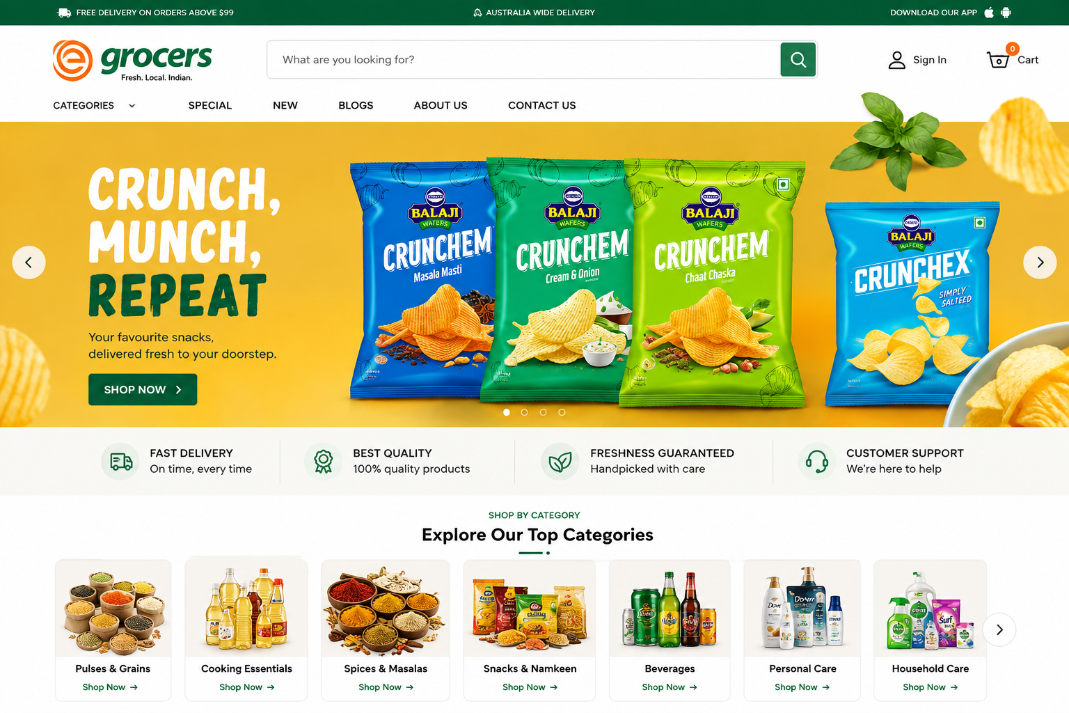 E-Grocers Supermarket Website